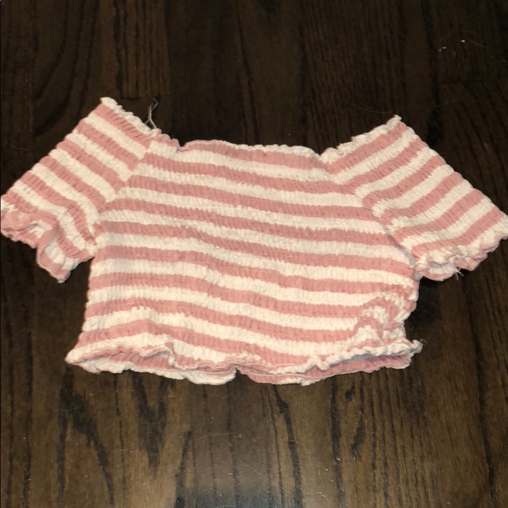 Cropped off the shoulder top